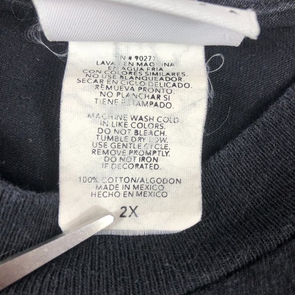 VTG 90s Perry Ellis America Shirt Men Extra Extra Large Black Red Spell Out Logo - Picture 5 of 9